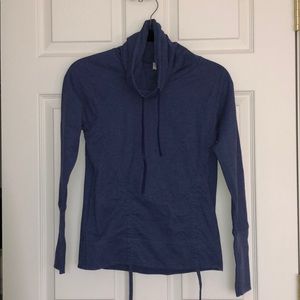 LUCY funnel neck blue pullover drawstrings size S